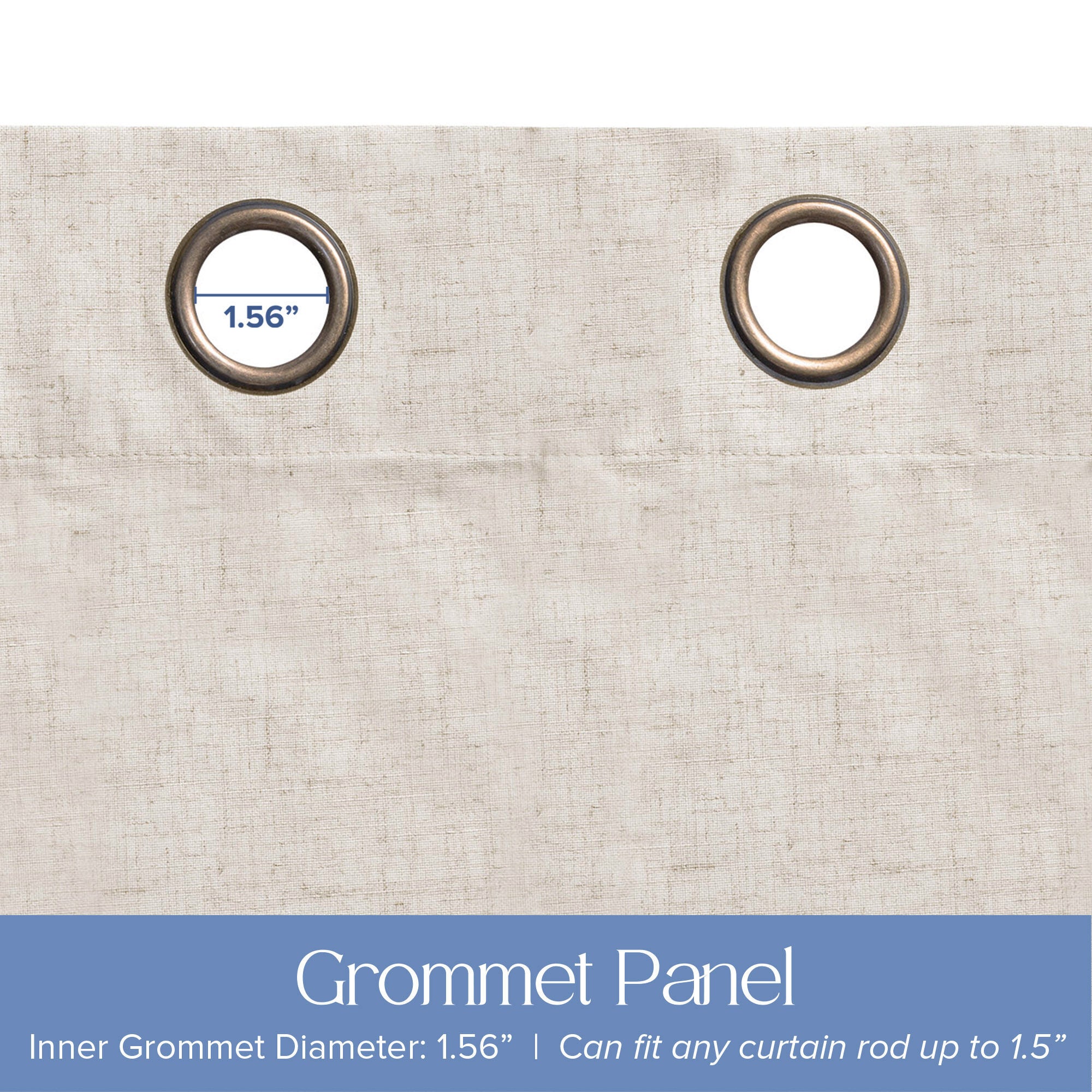 Linen Slub 100% Blackout Grommet Pair, LINEN, alternate image number 3