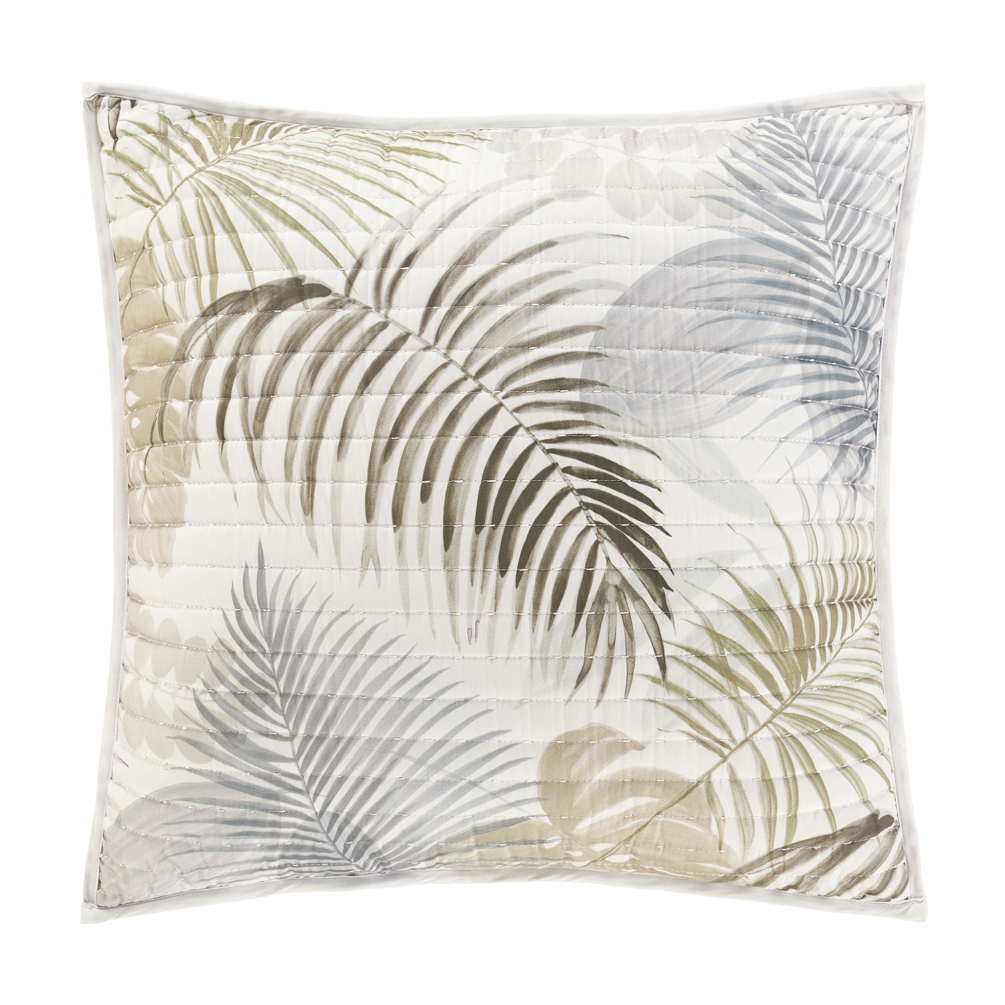HATTERAS QUILT 20 inches SQUARE QUILTED DECORATIVE THROW PILLOW, NATURAL, alternate image number 2