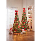 Fully Decorated Pre-Lit 7½' Pop-Up Christmas Tree, POINSETTIA, hi-res image number 0