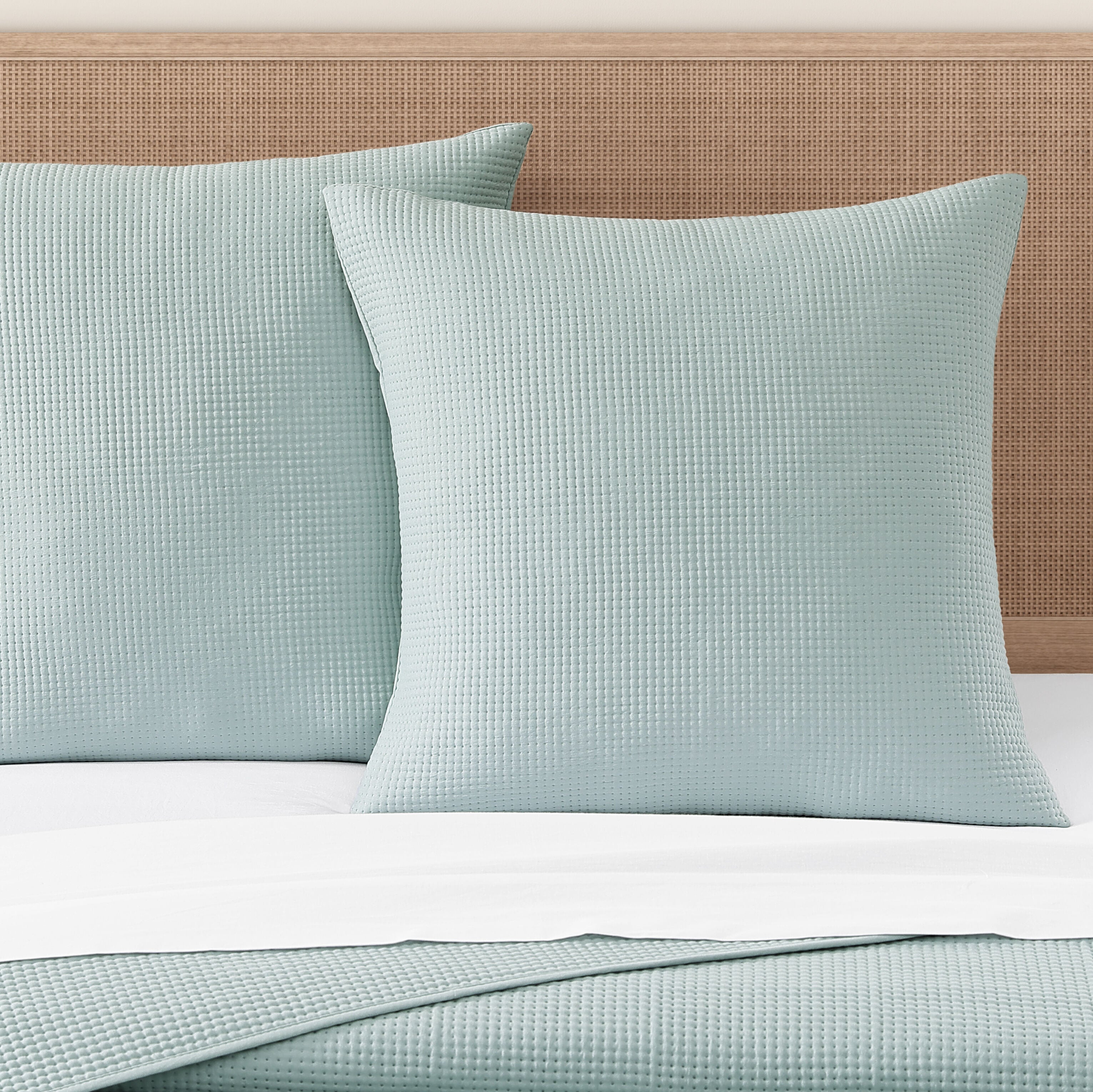 STILLWATER EURO QUILTED SHAM, AQUA, hi-res image number 0