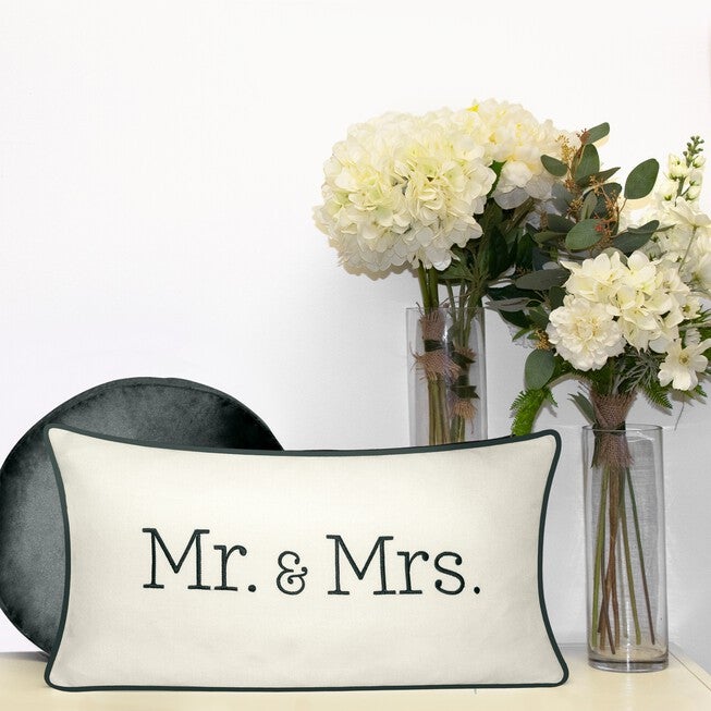 Celebrations ""Mr. & Mrs."" Embroidered Decorative Pillow , , alternate image number null