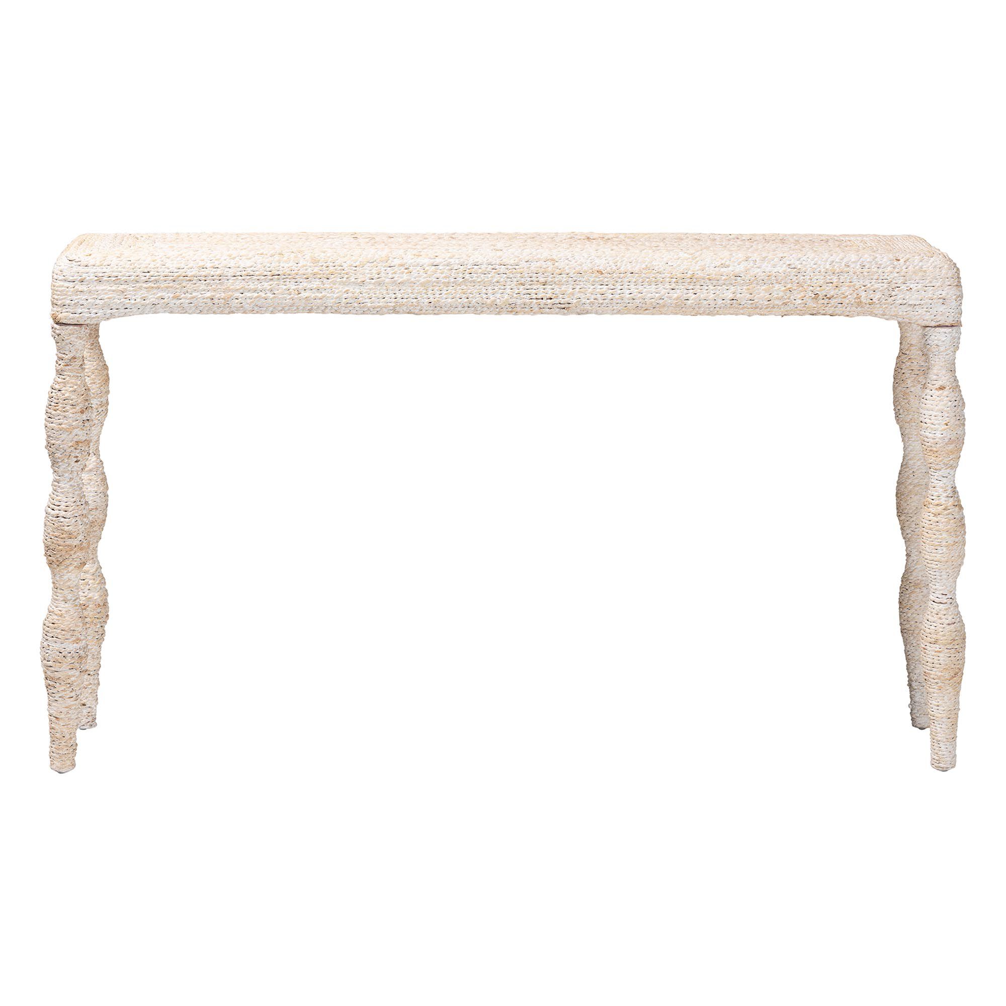 Lejane Woven Seagrass Console Table, WHITEWASH, alternate image number 2
