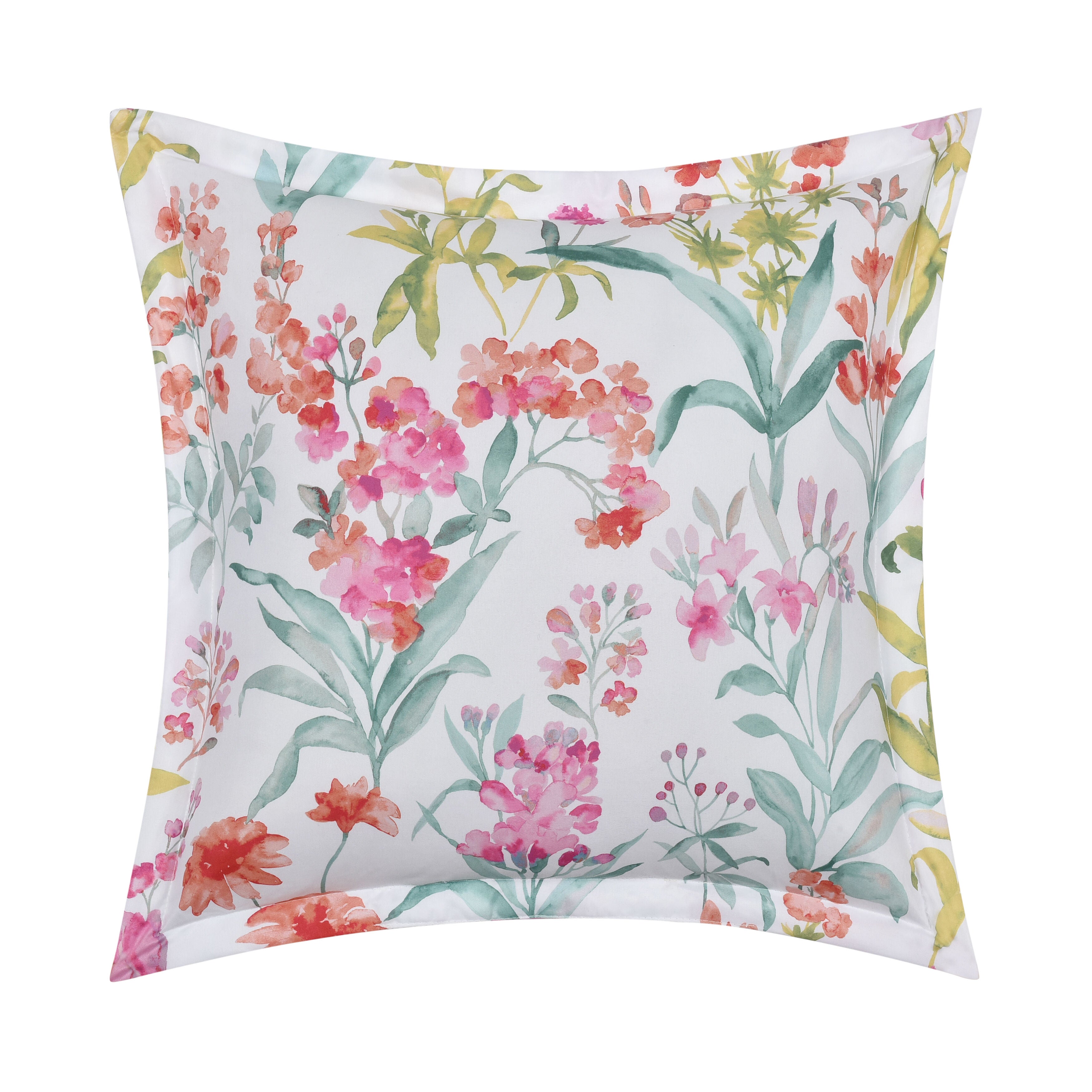 TALLULAH 18 inches SQUARE DECORATIVE THROW PILLOW, PINK, on-hover image number 1