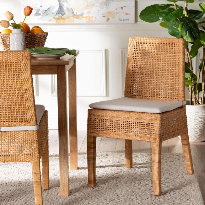 Morris Bohemian Light Honey Rattan Dining Chair, LIGHT, hi-res image number null