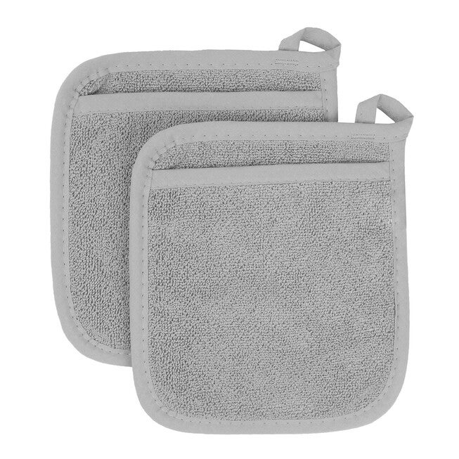 Royale Collection Pot Holder Pocket Mitts, Set Of 2 Pot Holder, TITANIUM, hi-res image number 0