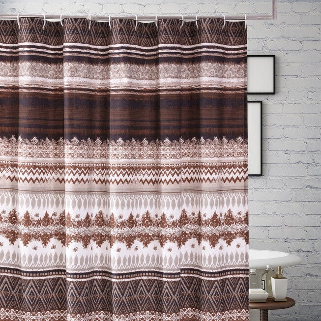 Southwest Latte Bath Shower Curtain, , on-hover image number 1