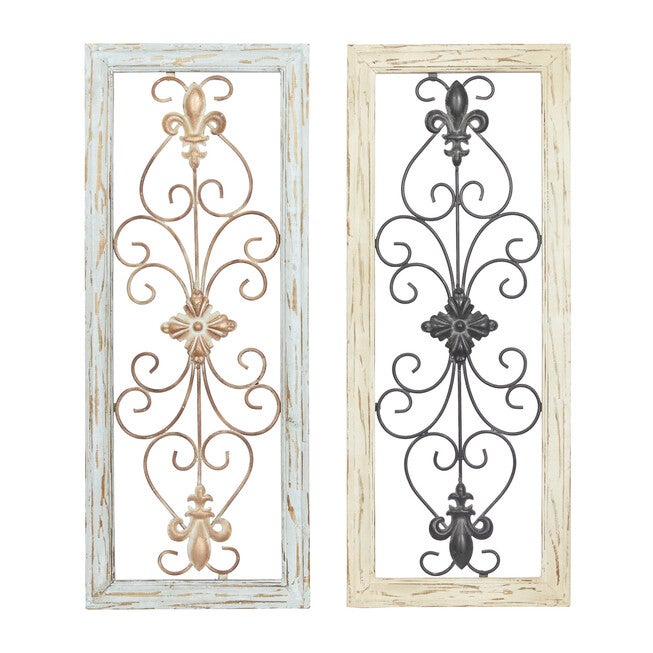 Set Of 2 Multi Colored Wood Rustic Wall Décor, MULTI, hi-res image number null
