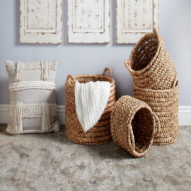 Set Of 4 Brown Sea Grass Coastal Storage Basket Storage Basket, , alternate image number null