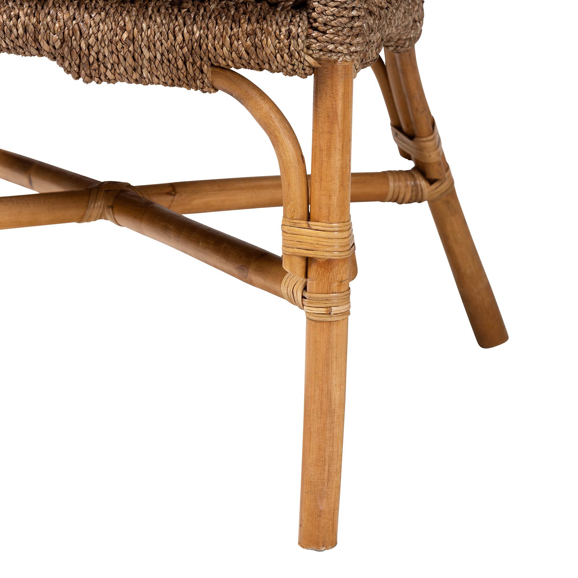 Luis Bohemian Natural Seagrass and Rattan Arm Chair, NATURAL, alternate image number 6