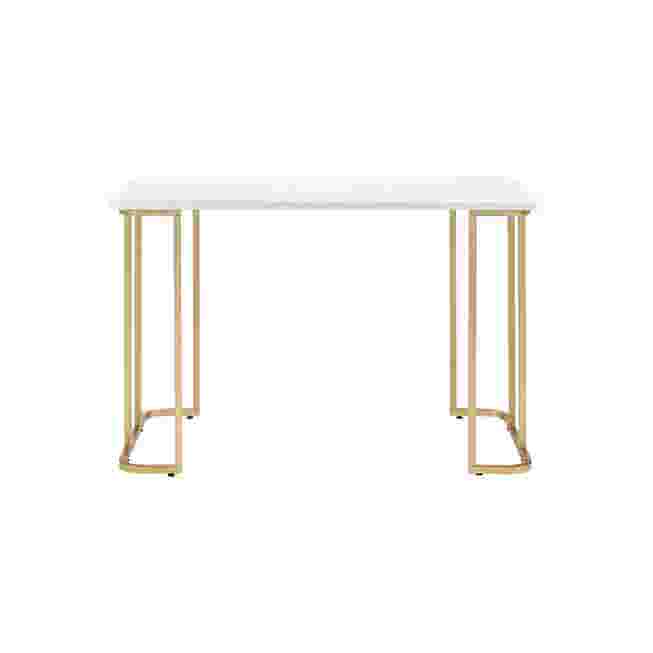White writing desk with chrome legs