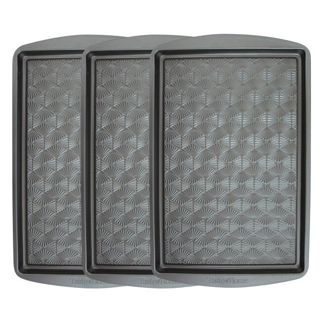 Set 3 15 X 10 Inch No Stick Metal Baking Sheet, ASH GREY, hi-res image number 0