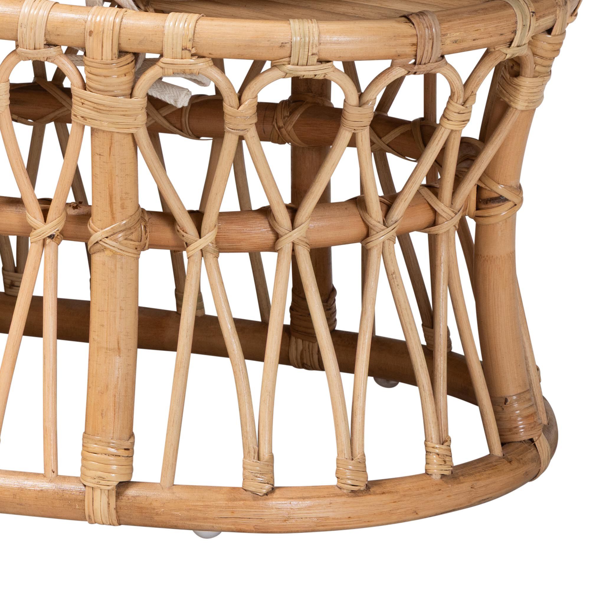 Adelpha Natural Rattan Accent Bench with Cushioned Seat, NATURAL, alternate image number 4