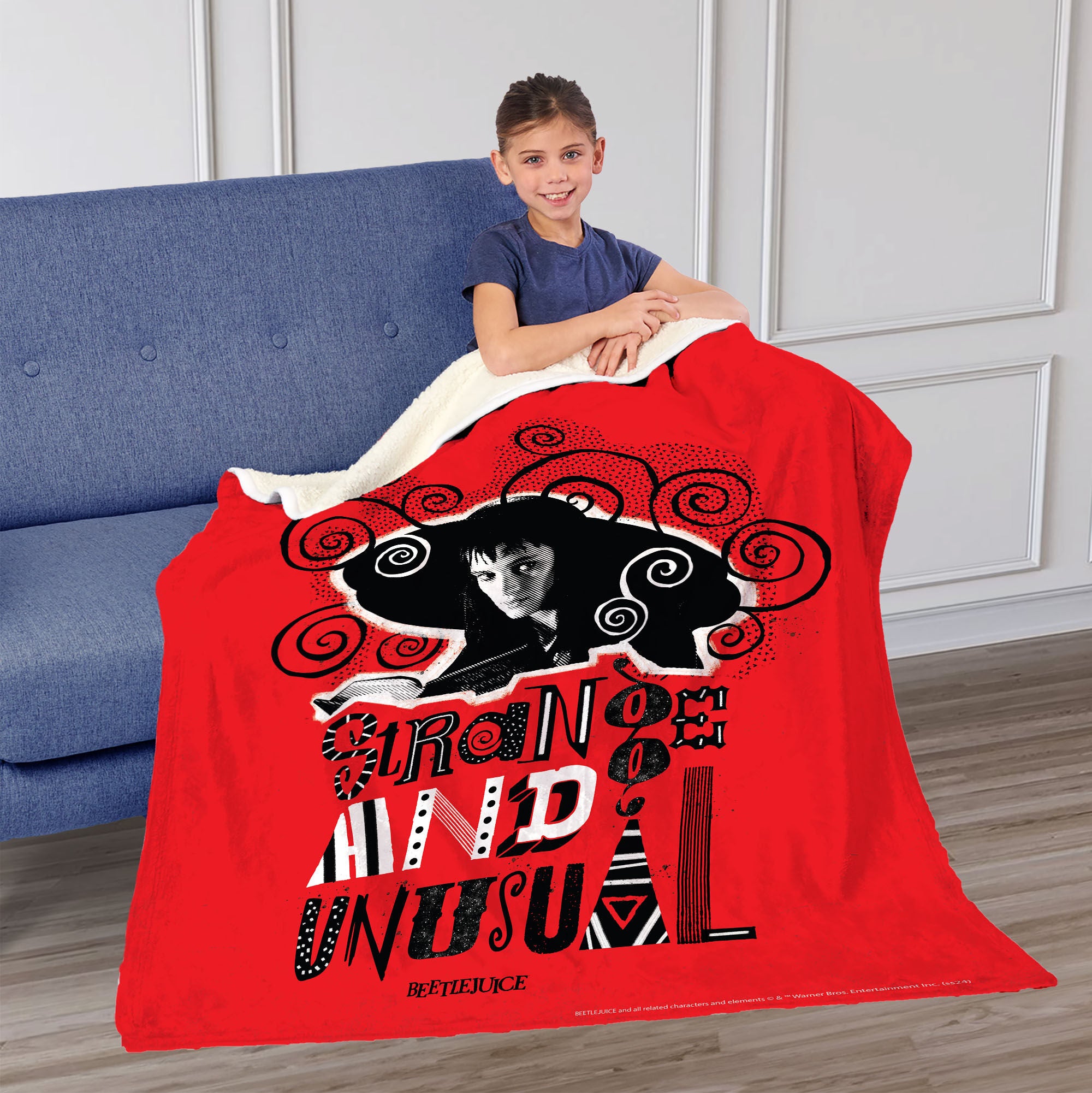 Warner Bros. Beetlejuice So So Strange Silk Touch Sherpa Throw Blanket 50X60 Inches, RED, on-hover image number 1