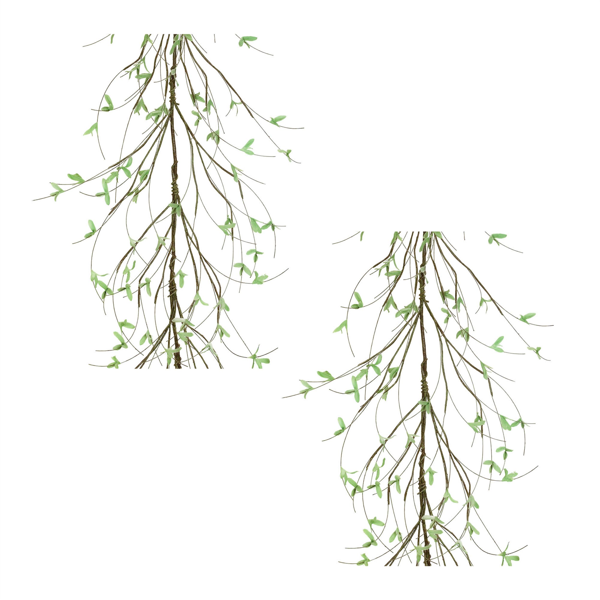 Mini Leaf Twig Garland Set of 2, GREEN, alternate image number 3