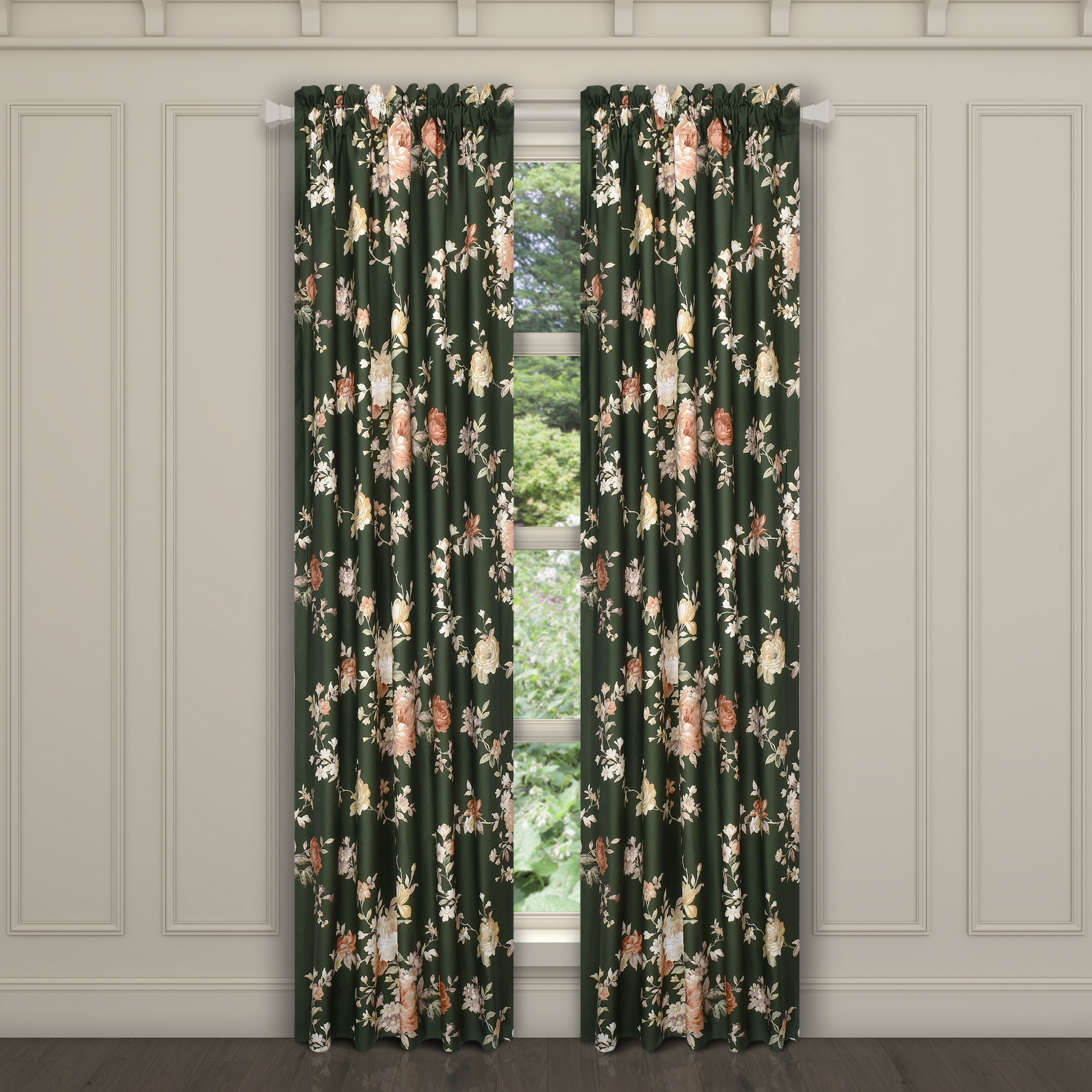 BRITTANY 95 inches WINDOW PANEL PAIR, FOREST, hi-res image number 0