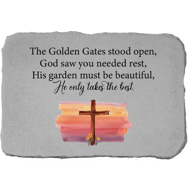 The Golden Gate Cross Garden Memorial Accent Stone, GREY, hi-res image number null