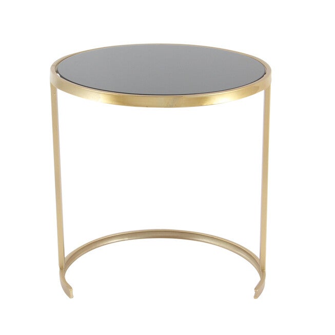 Set of 3 Gold Metal Traditional Accent Table, 21 inches, 19 inches, 17 inches, , alternate image number 5