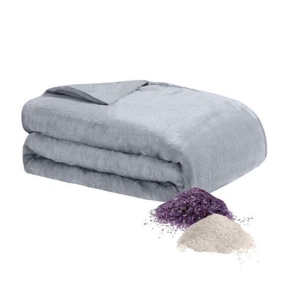 Crystal 15lb Reversible Cooling Weighted 48x72 Blanket with Removable Cover, , alternate image number null