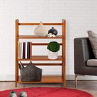 3-Shelf Folding Stackable Bookcase 27.5" Wide-Honey Oak, , alternate image number null