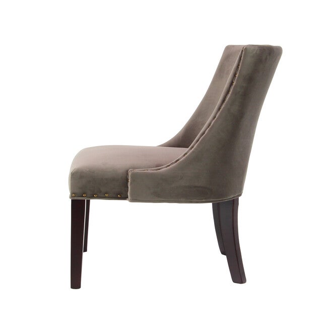 Brown Fabric And Wood Traditional Dining Chair, , alternate image number null