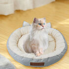 Stripe Printing poly-cotton cozy round cat bed , 18 inch, STRIPE GREY, hi-res image number null