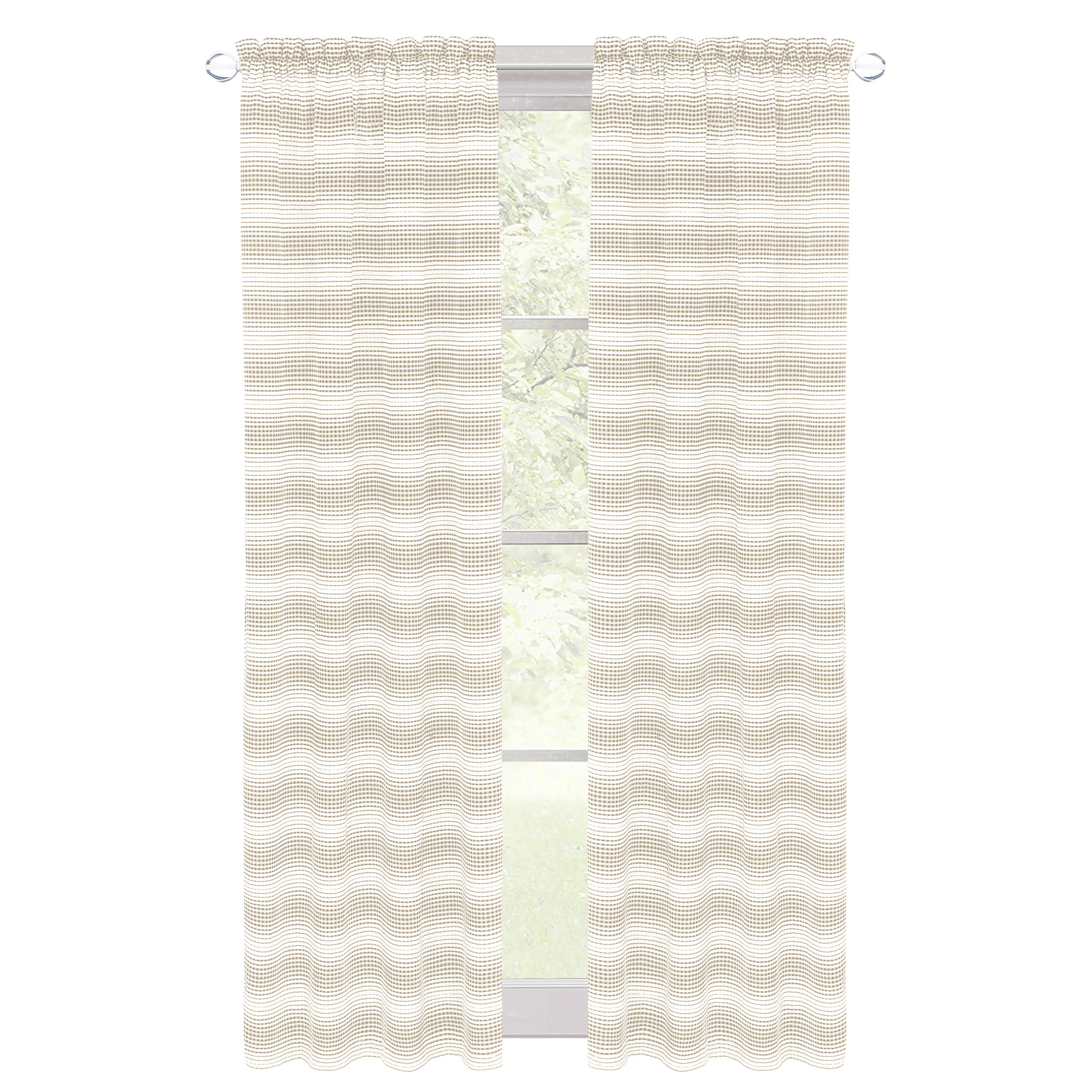 Gramercy Rod Pocket Window Curtain Panel, TAUPE, alternate image number 1