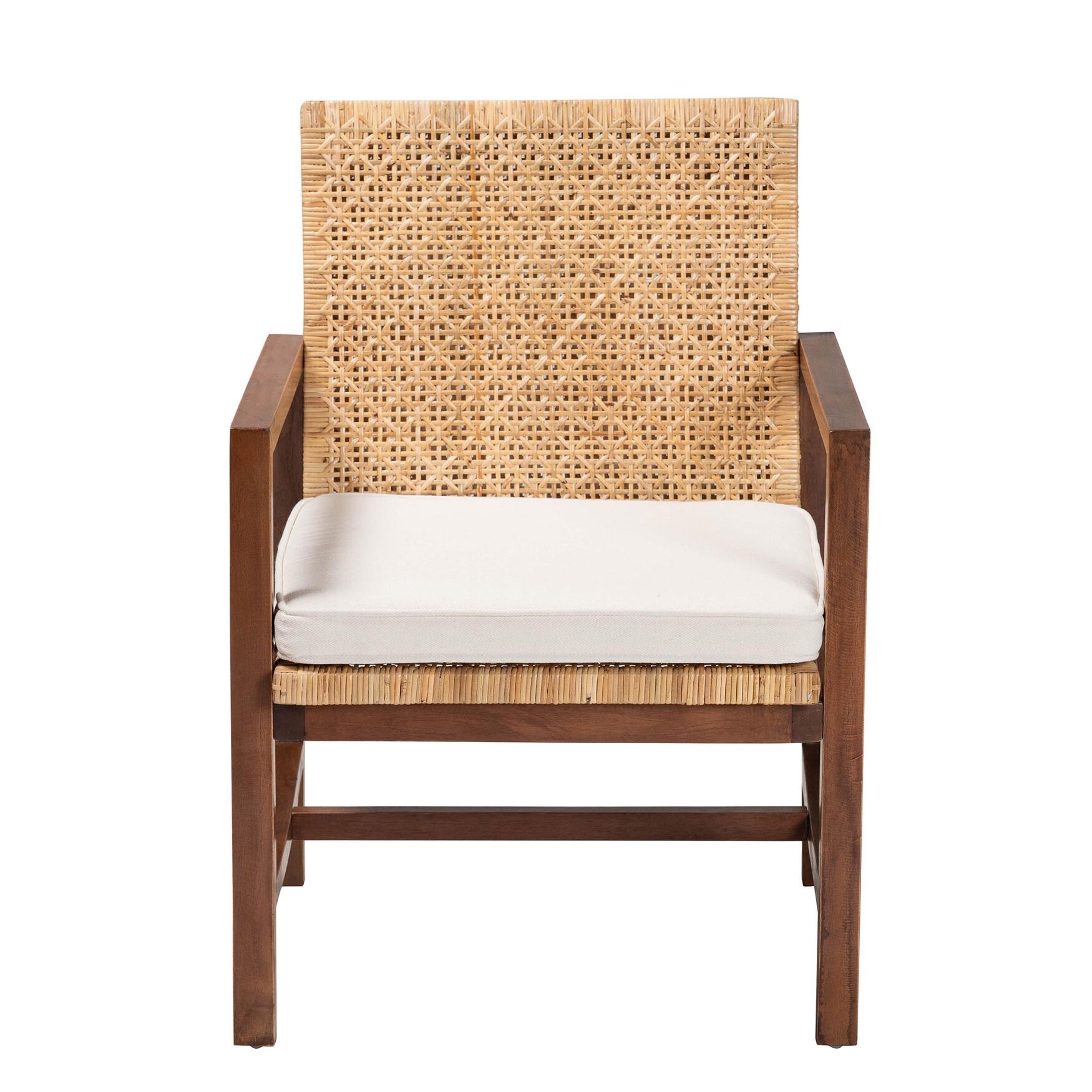 Lovina Bohemian Light Honey Rattan and Acacia Wood Arm Chair, , on-hover image number 1