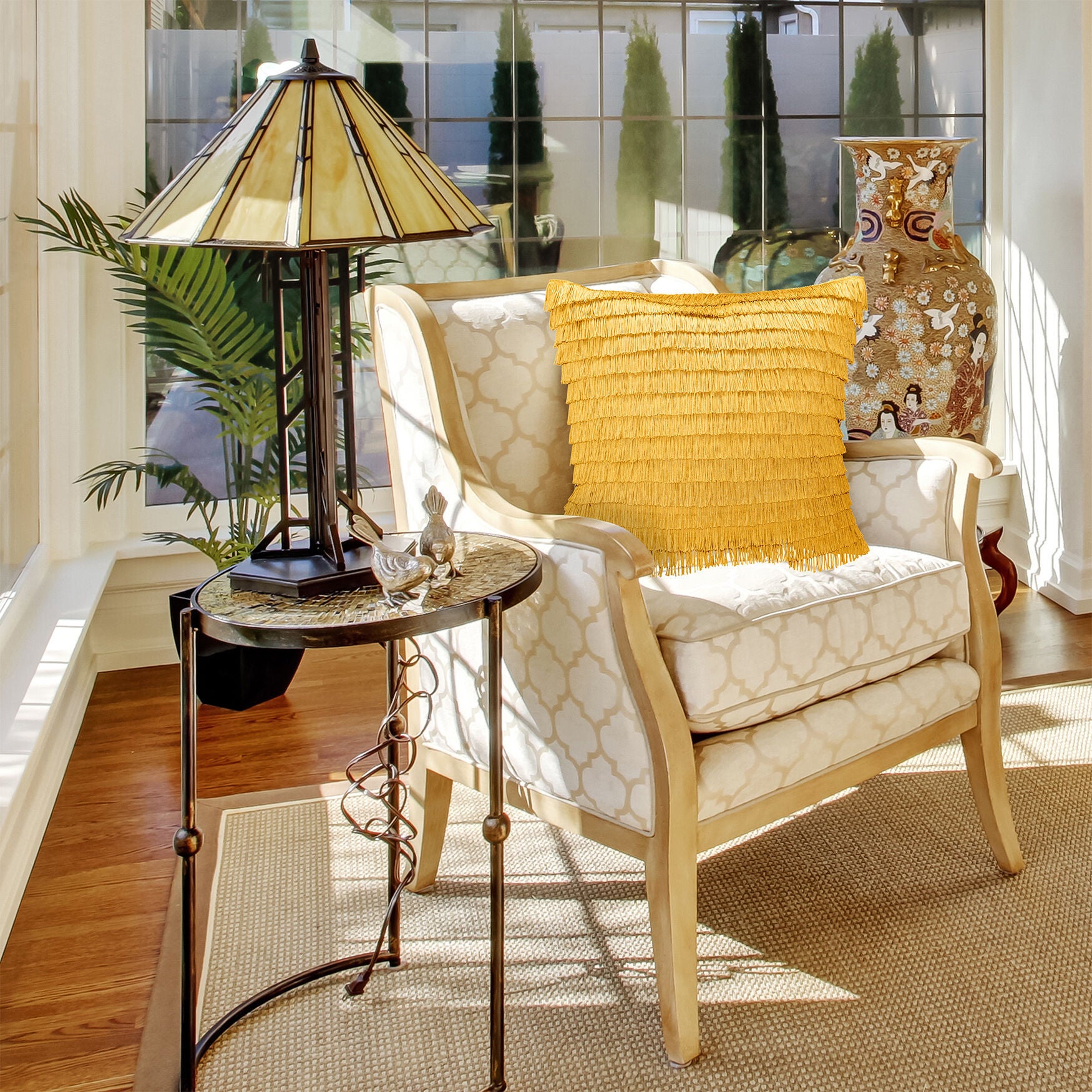 Home Gatsby Fringe Decorative Pillow Dec Pillow, , alternate image number 9