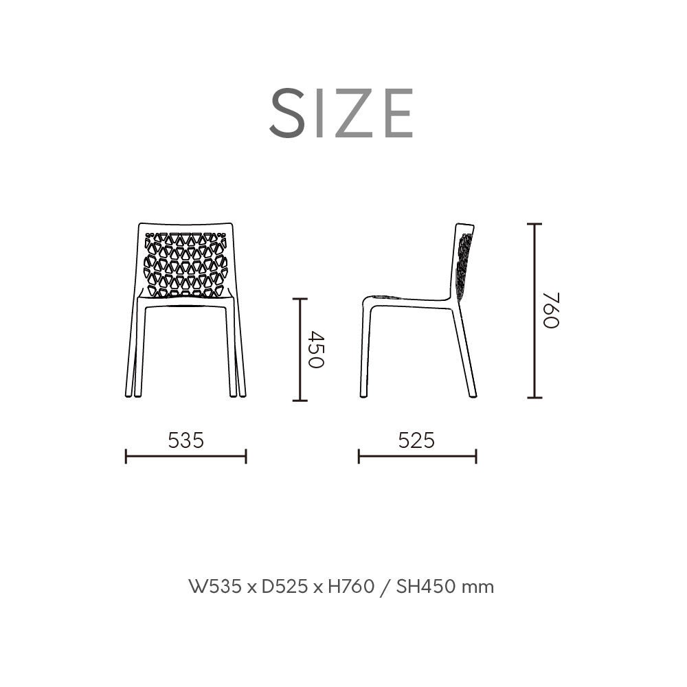 Set of 4 Milan Stackable Outdoor Dining Chairs, RED, on-hover image number 1