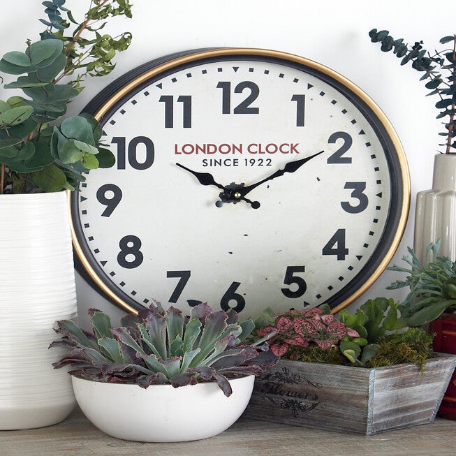 White Traditional Metal Wall Clock, , alternate image number null