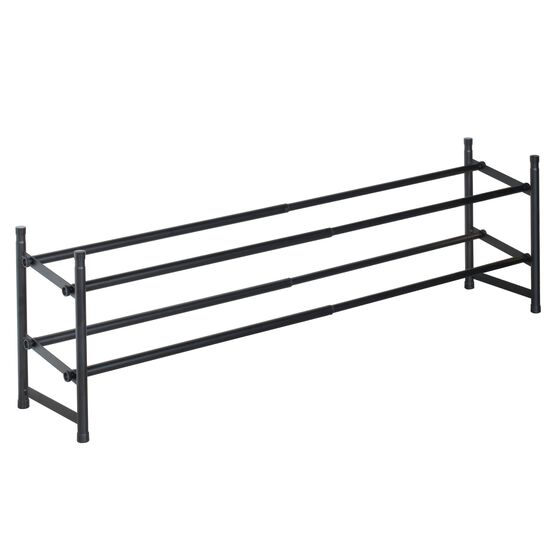 Stackable Telescoping Shoe Rack, Matte Black, , alternate image number null