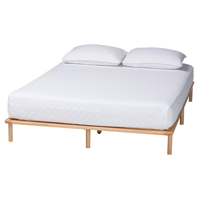 Calhoun Japandi Queen Size Bed Frame, NATURAL BROWN, alternate image number null