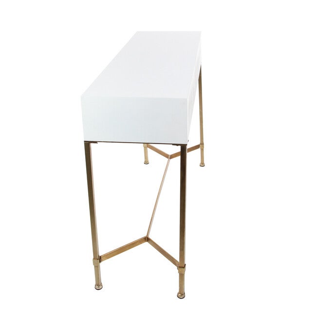 White Glam Metal Console Table, 31 x 47, , alternate image number 3