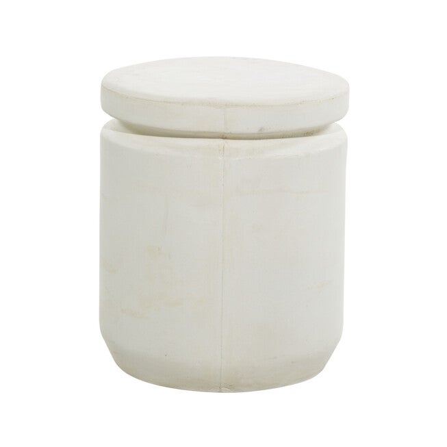 White Fiber Clay Industrial Stool, , on-hover image number 1