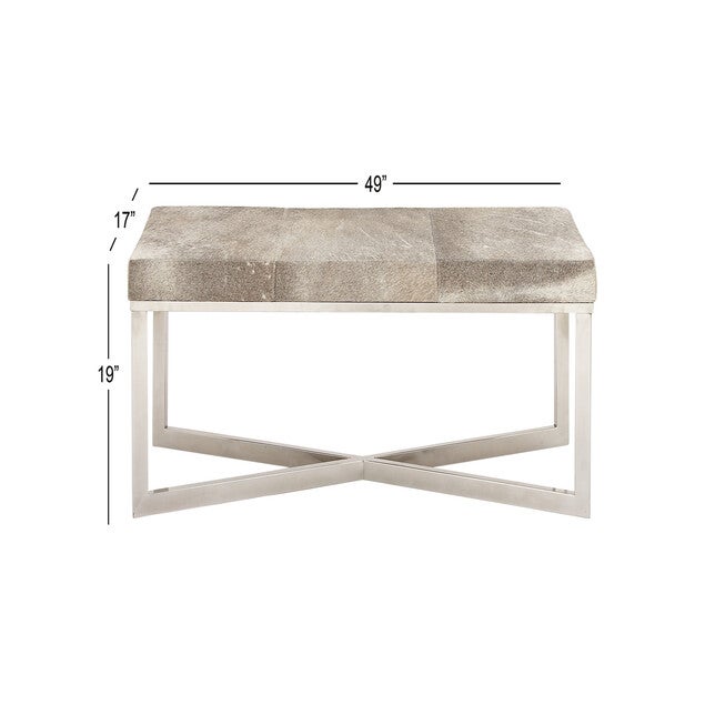 Grey Stainless Steel Contemporary Bench Bench, , alternate image number null