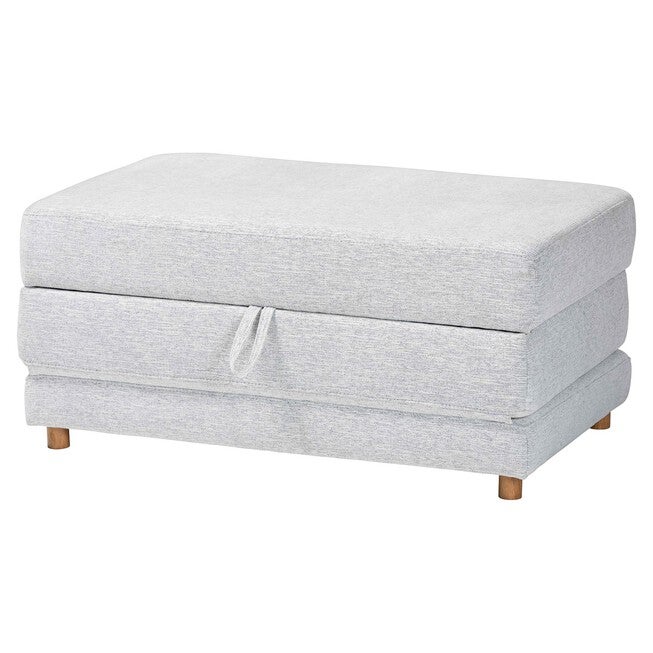 Sabriel Modern Light Grey Fabric Convertible Sleeper Ottoman, LIGHT GREY/OAK BROWN, alternate image number null