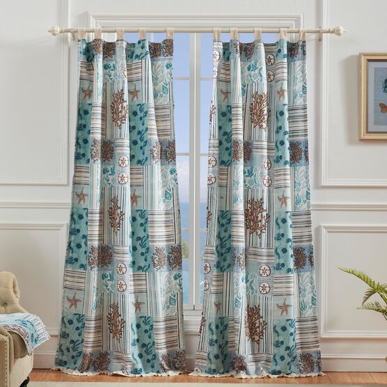 Key West Seafoam Curtain Panel Pair , SEAFOAM, hi-res image number null