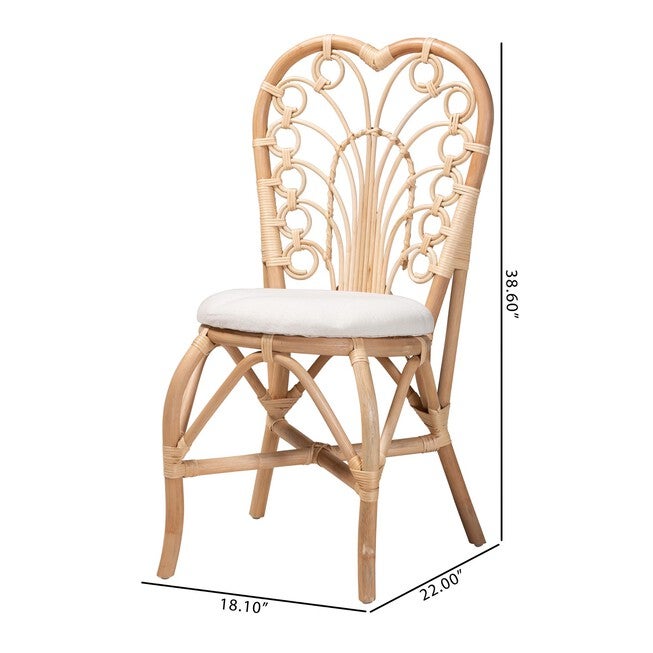 Jerica Modern Bohemian Natural Brown Rattan Dining Chair, , alternate image number null