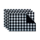 Buffalo Check Reversible Placemat - Set of Four, BLACK WHITE, hi-res image number 0