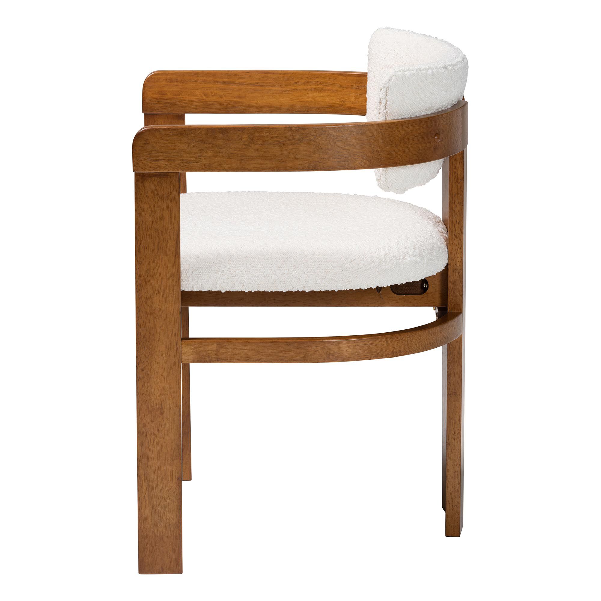 Carice Modern Cream Boucle Dining Chair, CREAM, alternate image number 3