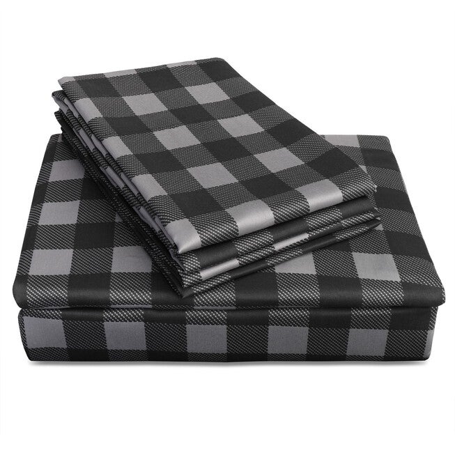Ecko Buffalo Check Microfiber Sheet Set Sheet Set, , alternate image number null