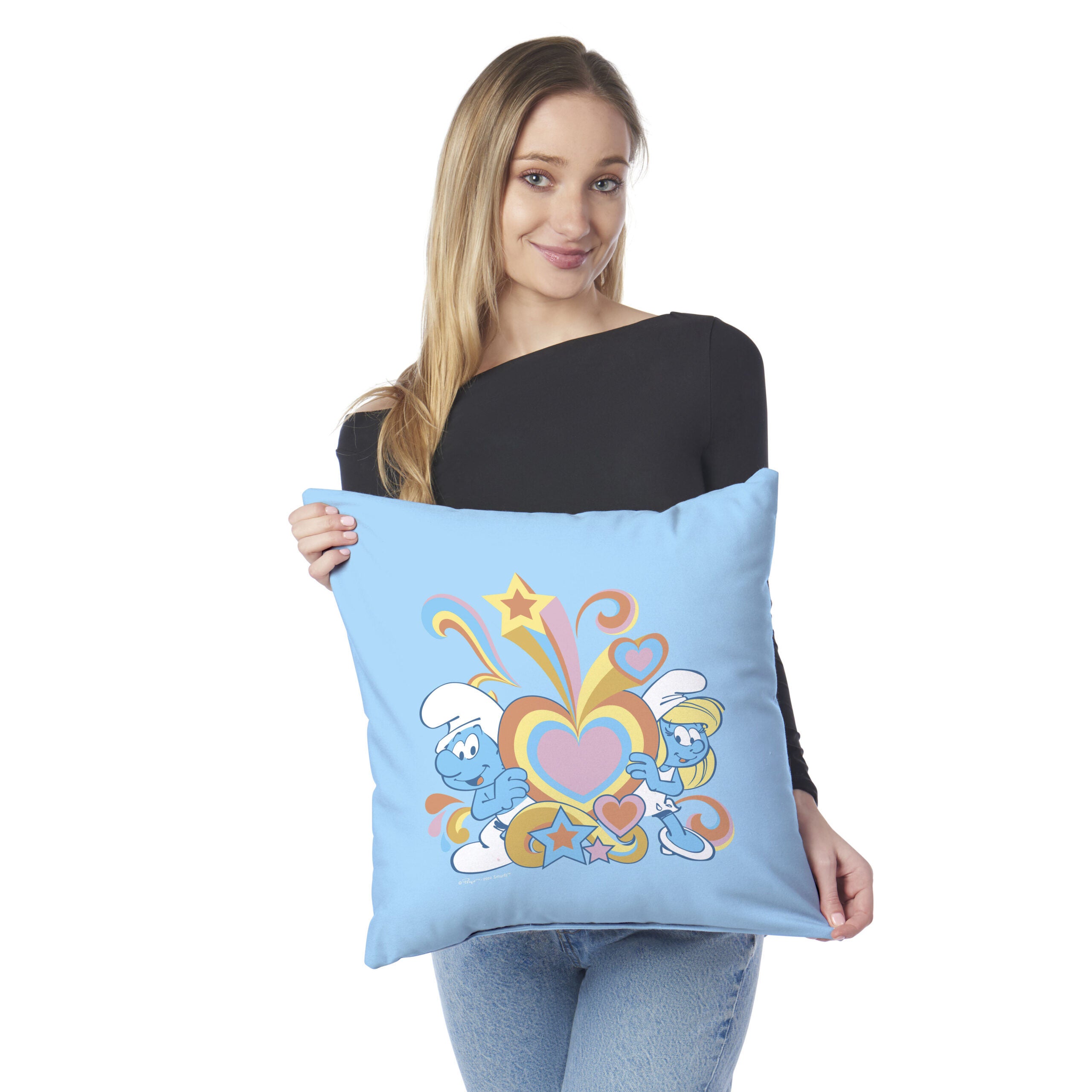 Smurfs Throw Pillow 18x18 inches, BLUE, on-hover image number 1