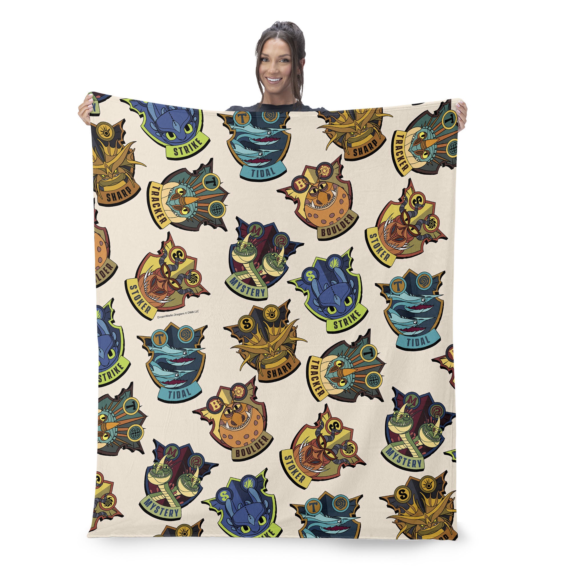 How to Train Your Dragon Silk Touch Throw Blanket 40x50 inches, BADGES, on-hover image number 1