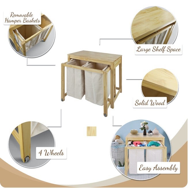 Eco Home Laundry Prep Hamper - Natural, , alternate image number 13