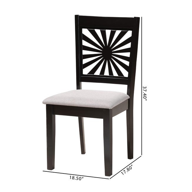 Olympia Modern Beige Fabric And Espresso Brown Finished Wood Dining Chair, , alternate image number 14