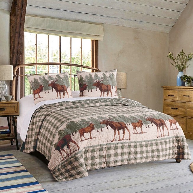 Moose Creek Quilt And Pillow Sham Set, MULTI, hi-res image number null
