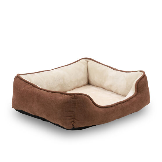 Orthopedic rectangle bolster Pet Bed,Dog Bed, super soft plush, Medium 25x21 inches BROWN, BROWN, hi-res image number null