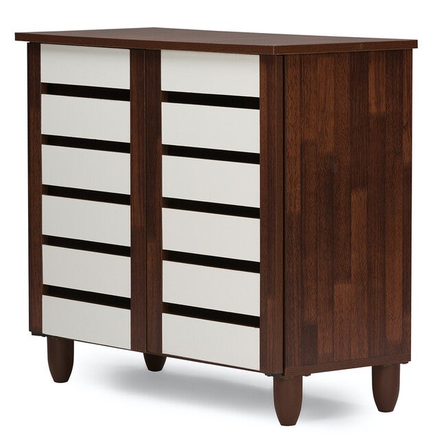Gisela Oak and White 2-tone Shoe Cabinet With 2 Doors, , alternate image number 7