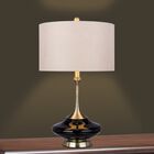 26.5" Black & Antique Brass Glass Table Lamp, BLACK ANTIQUE BRASS, hi-res image number null