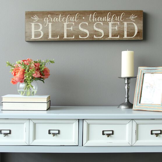 Grateful, Thankful, Blessed Wall Art, , alternate image number null